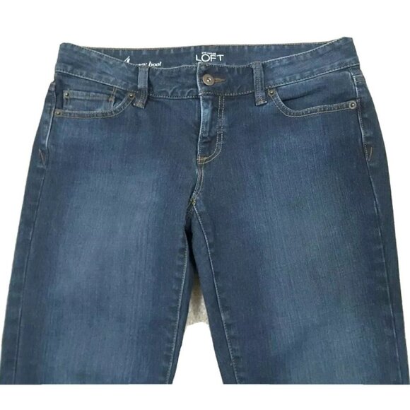 Ann Taylor Loft~Women's Size 4~Blue Denim Dark Wash Curvy Boot Jeans Stretch. - Picture 4 of 12